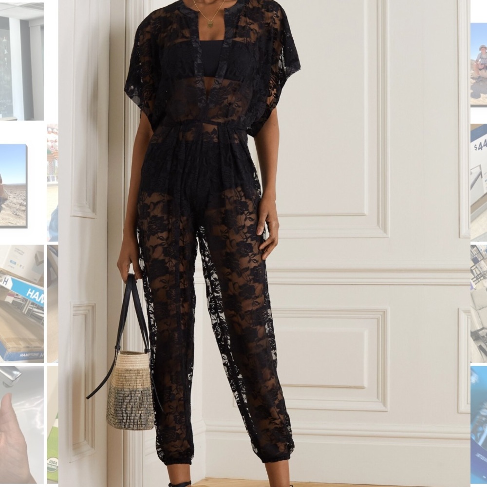 Norma Kamali lace jumpsuit. Black. size small